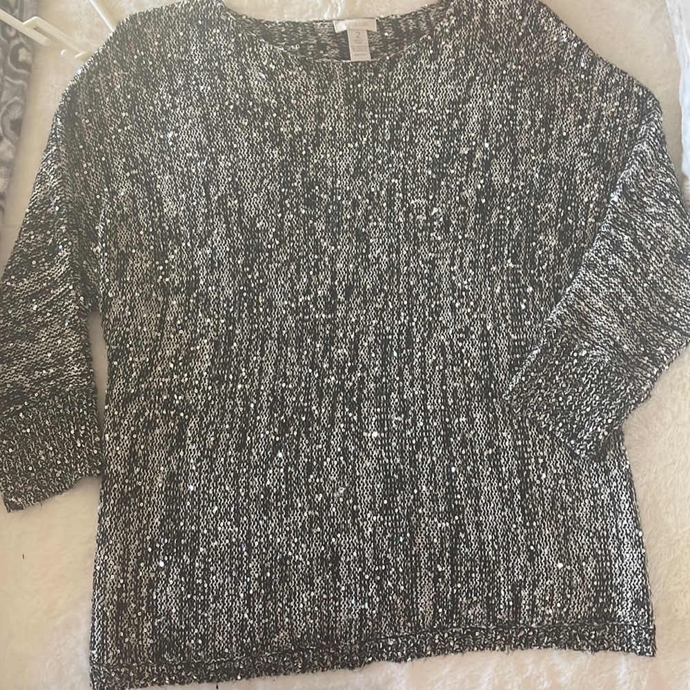 Chico’ sequin black top